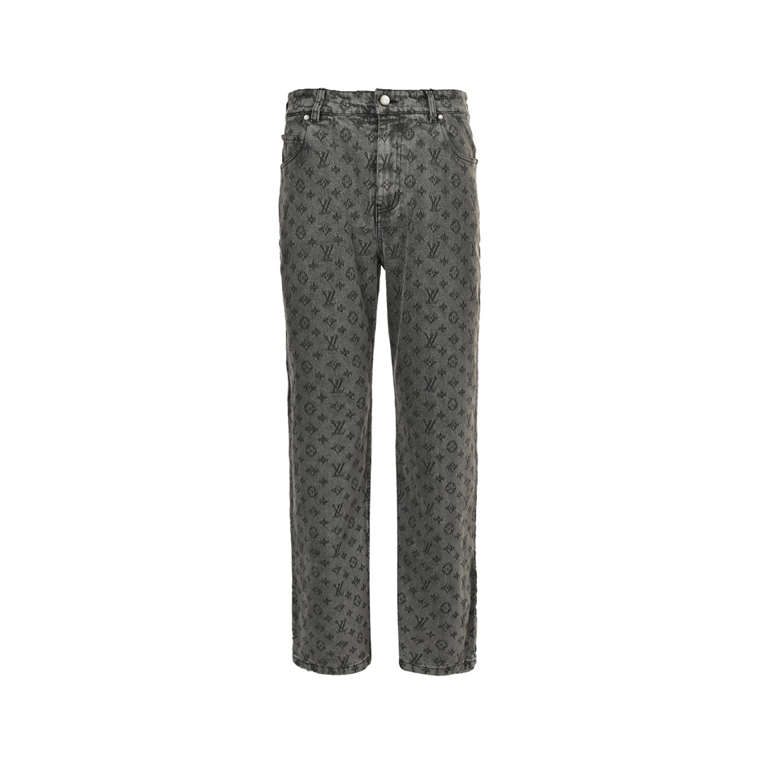Louis Vuitton 24Fw Grey Monochrome Jacquard Jeans