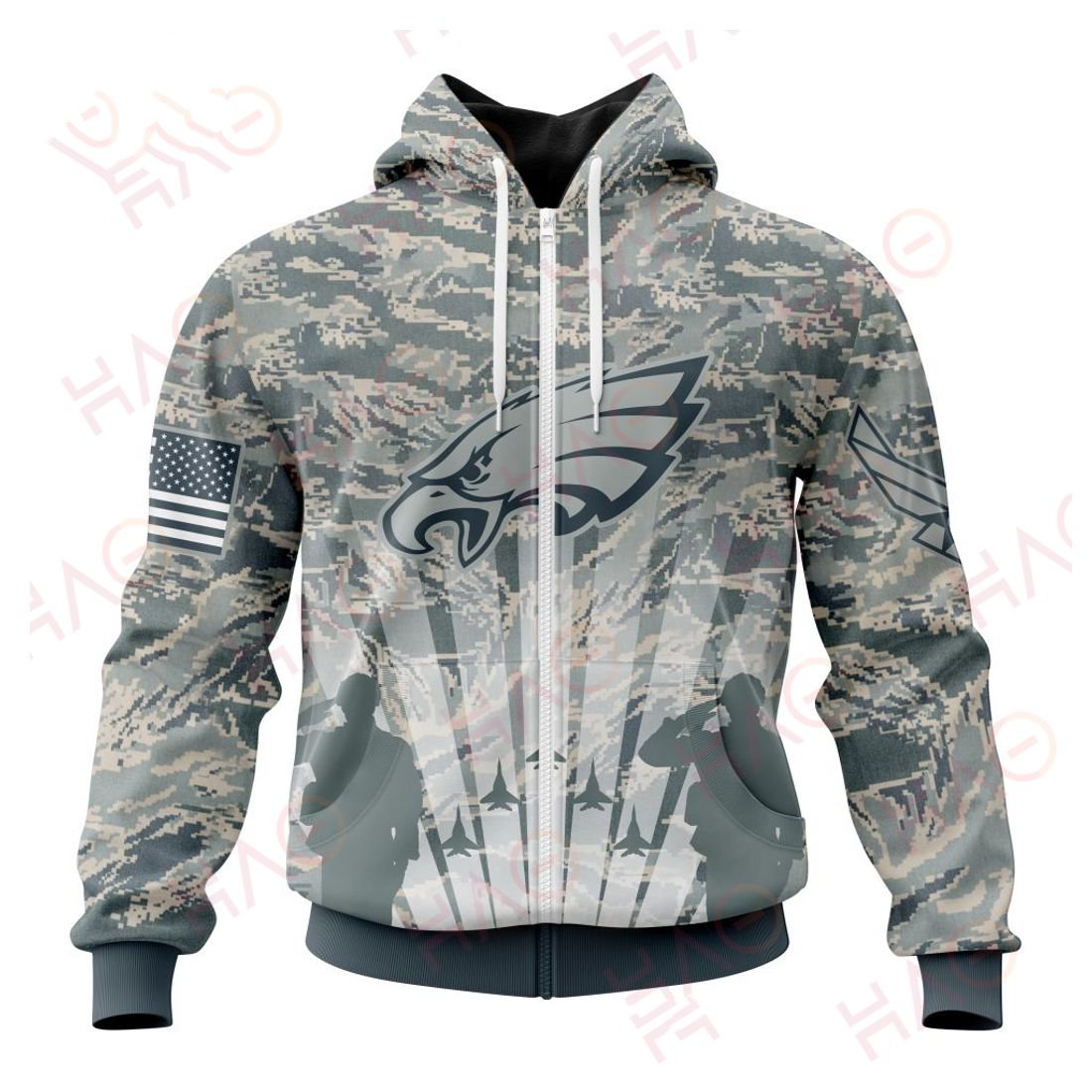 PHILADELPHIA EAGLES 3D HOODIE US AIR FORCE