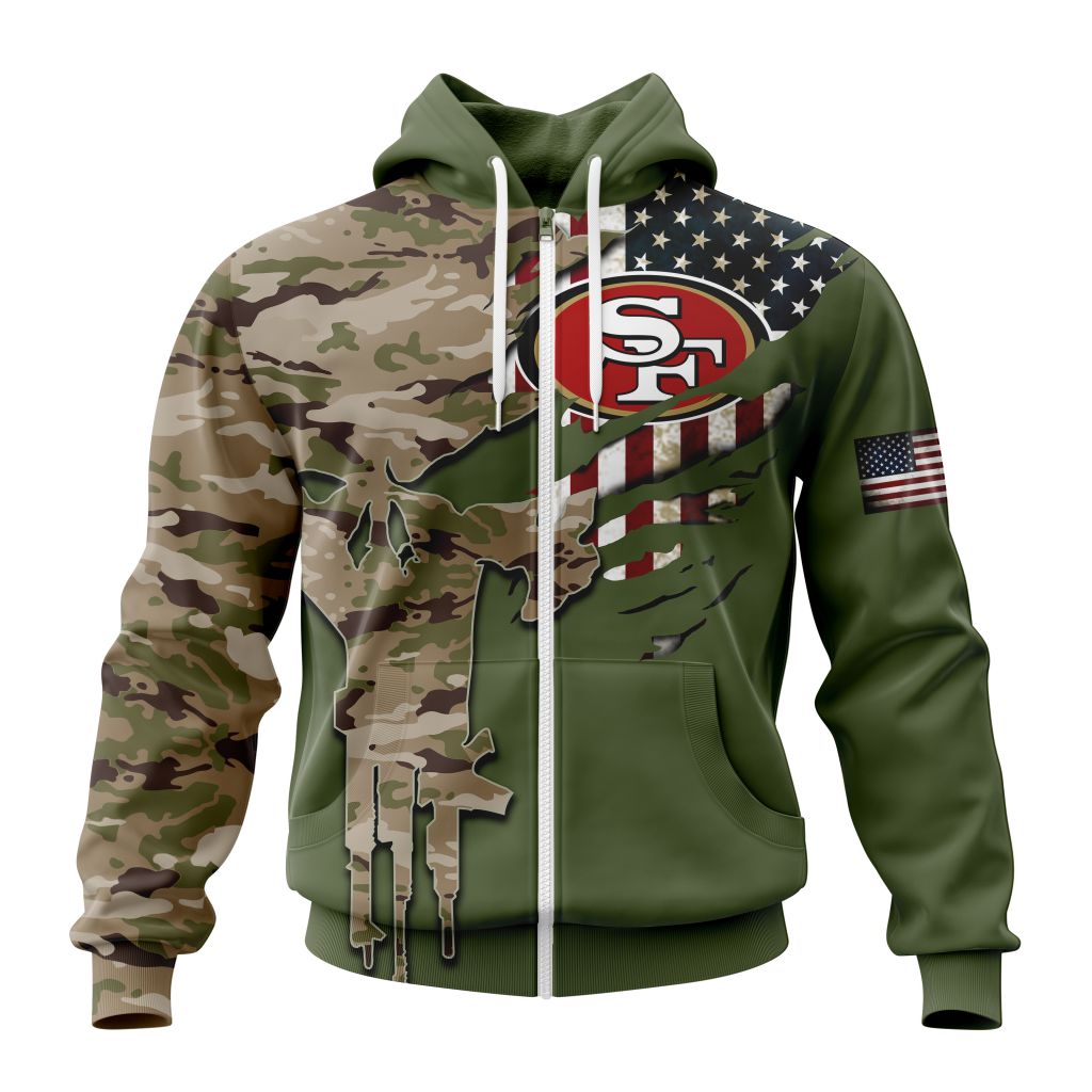 SAN FRANCISCO 49ERS 3D HOODIE VETERANS DAY