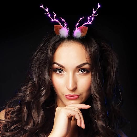 🦌🦌LED Reindeer Antler Hair Clips🌲🌲 Perfect Gift for Christmas/Halloween/Easter/Holiday🎁🎁