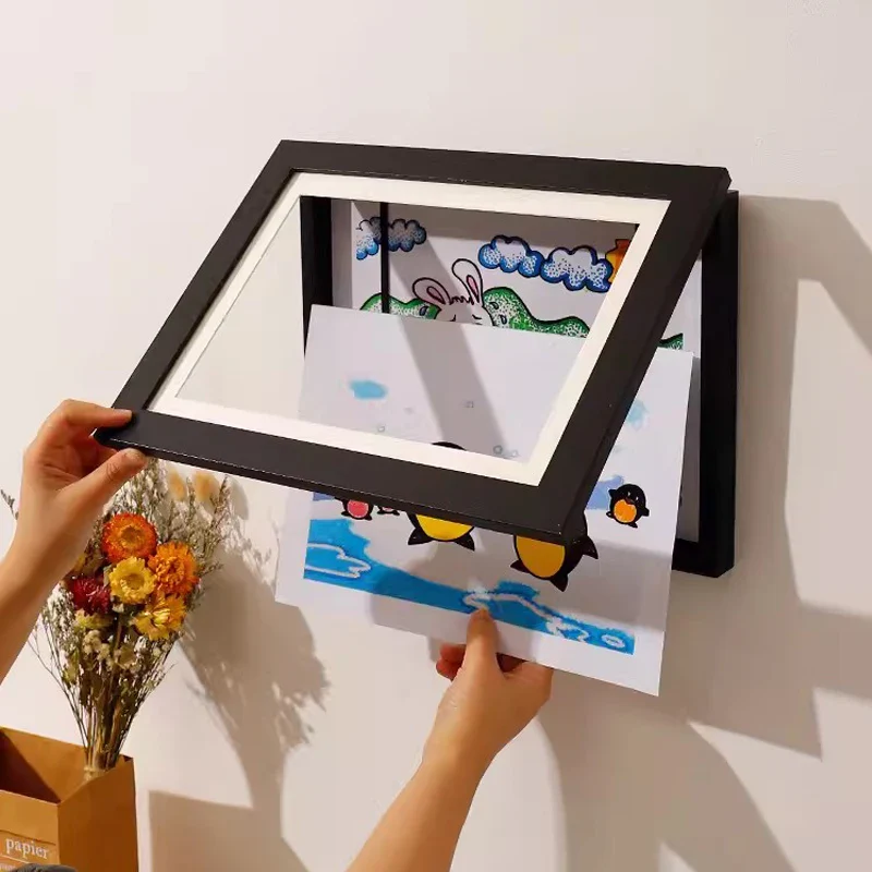 Kids Art Display Magnet Frame With Picture Lights-Fit for hold 50+ pcs A4 or less size artwork