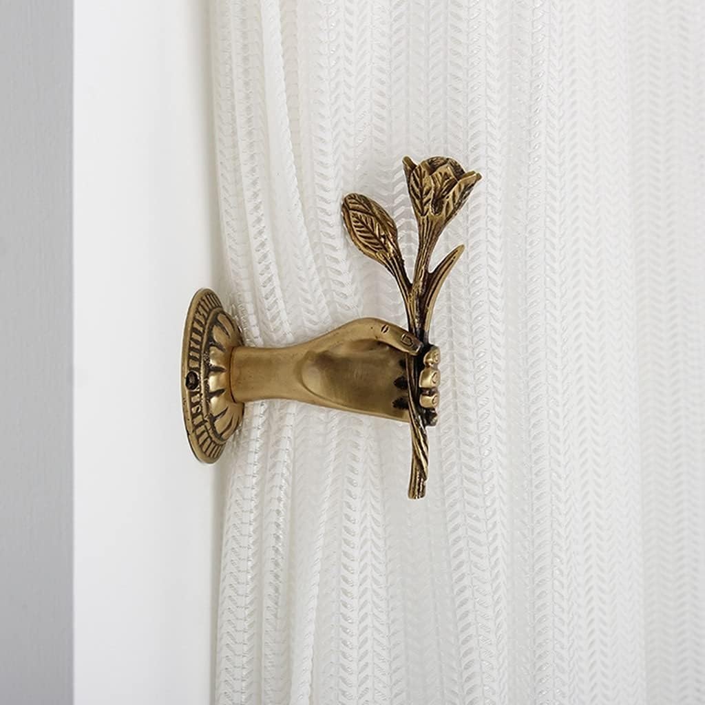 💖Last Day 49% OFF💖Hand Holding a Rose Design Brass Decorative Hook