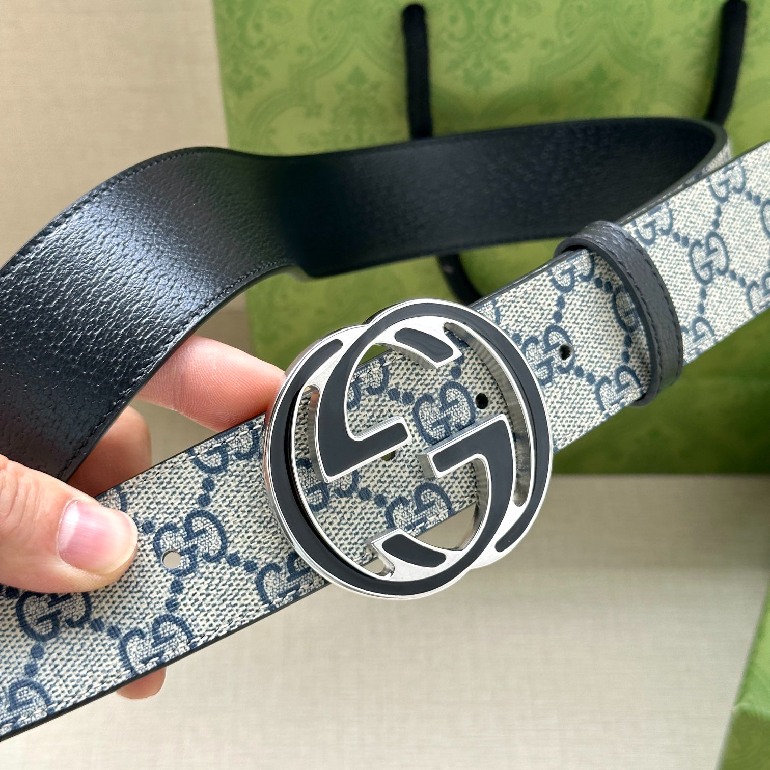 Gucci Marmont printed leather belt 3.8cm wide