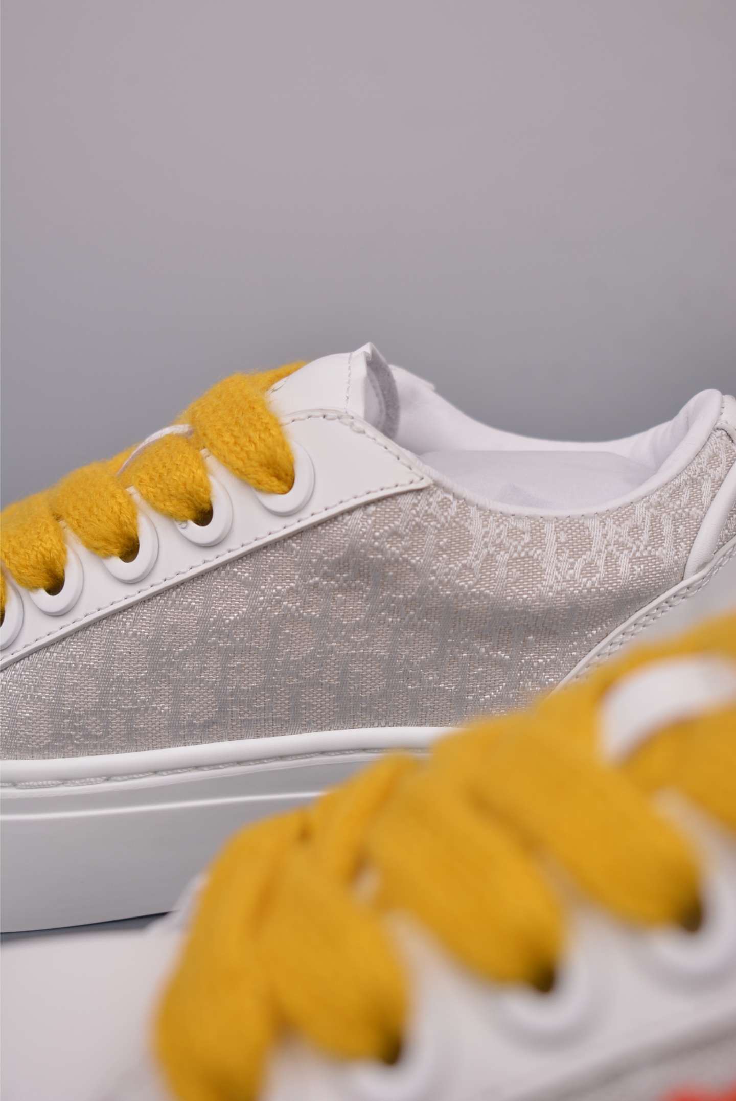 Dior B33 Low Top Sneakers Yellow and White Snake Year Limited Edition 3SN303ZEY2936
