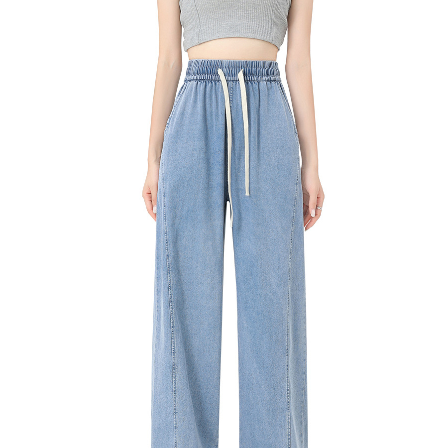High waist vertical tube design sense banana pants show  Skinny wide leg pants