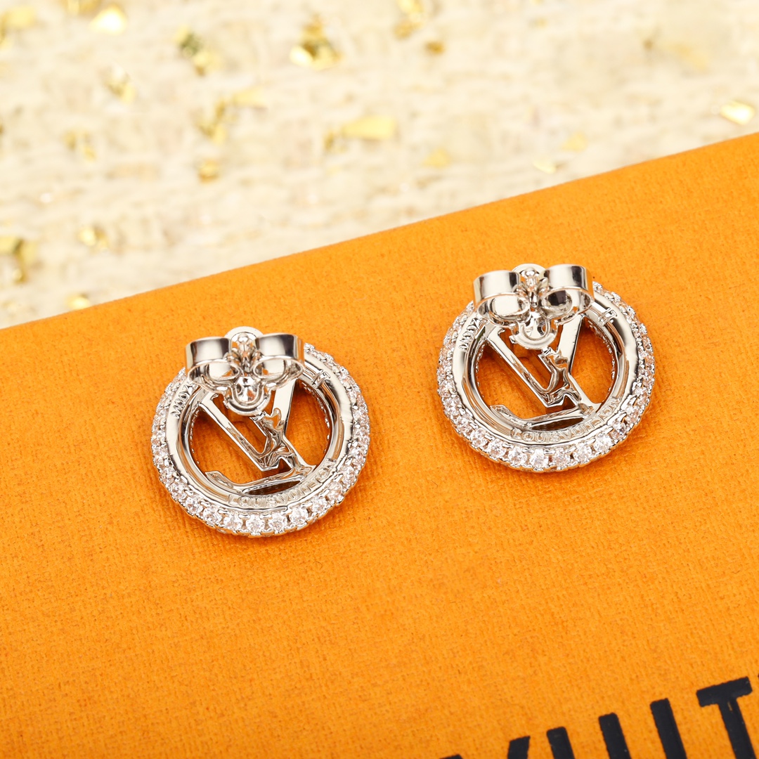 Louis Vuitton Letter Diamond Earrings