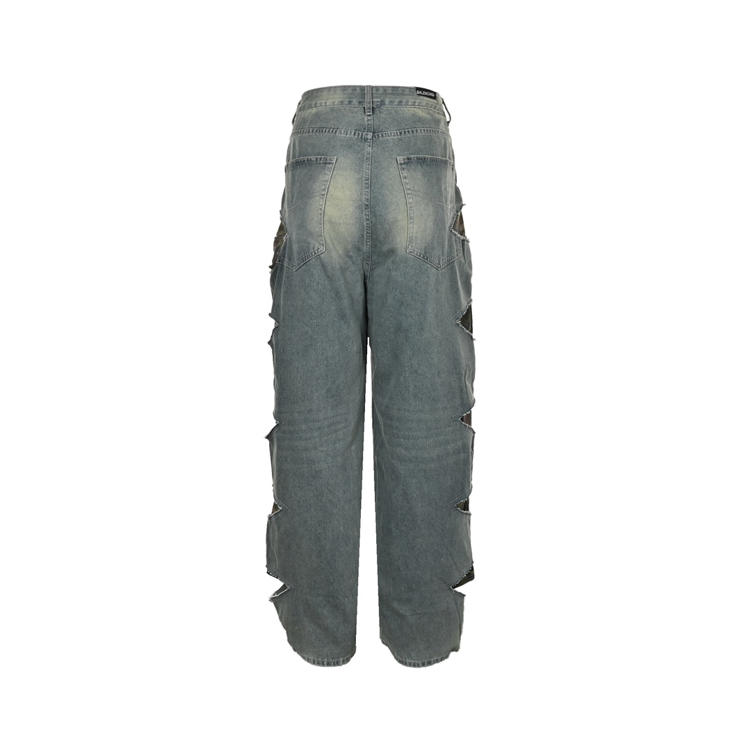 Balenciaga Knife-cut Camouflage Double Jeans