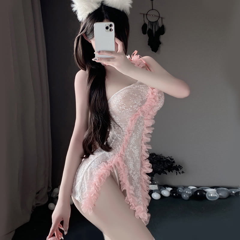 Sexy Lace Lingerie See-through Slip Dress