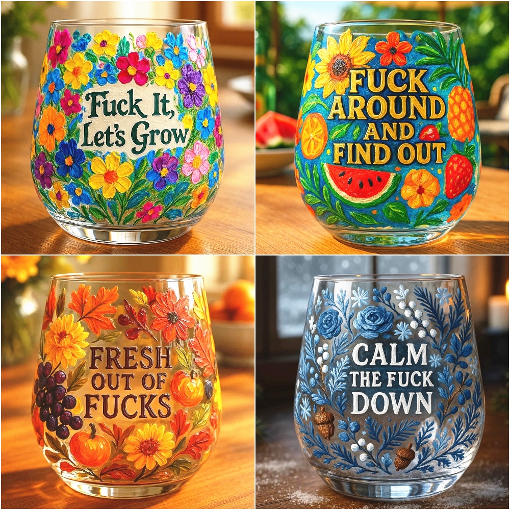 Hand-painted Swear Four Seasons Glass