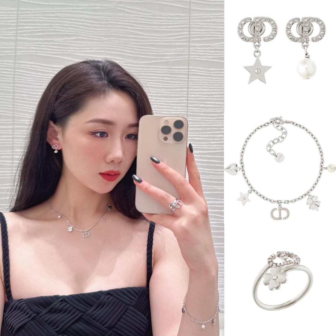 Dior diamond CD necklace