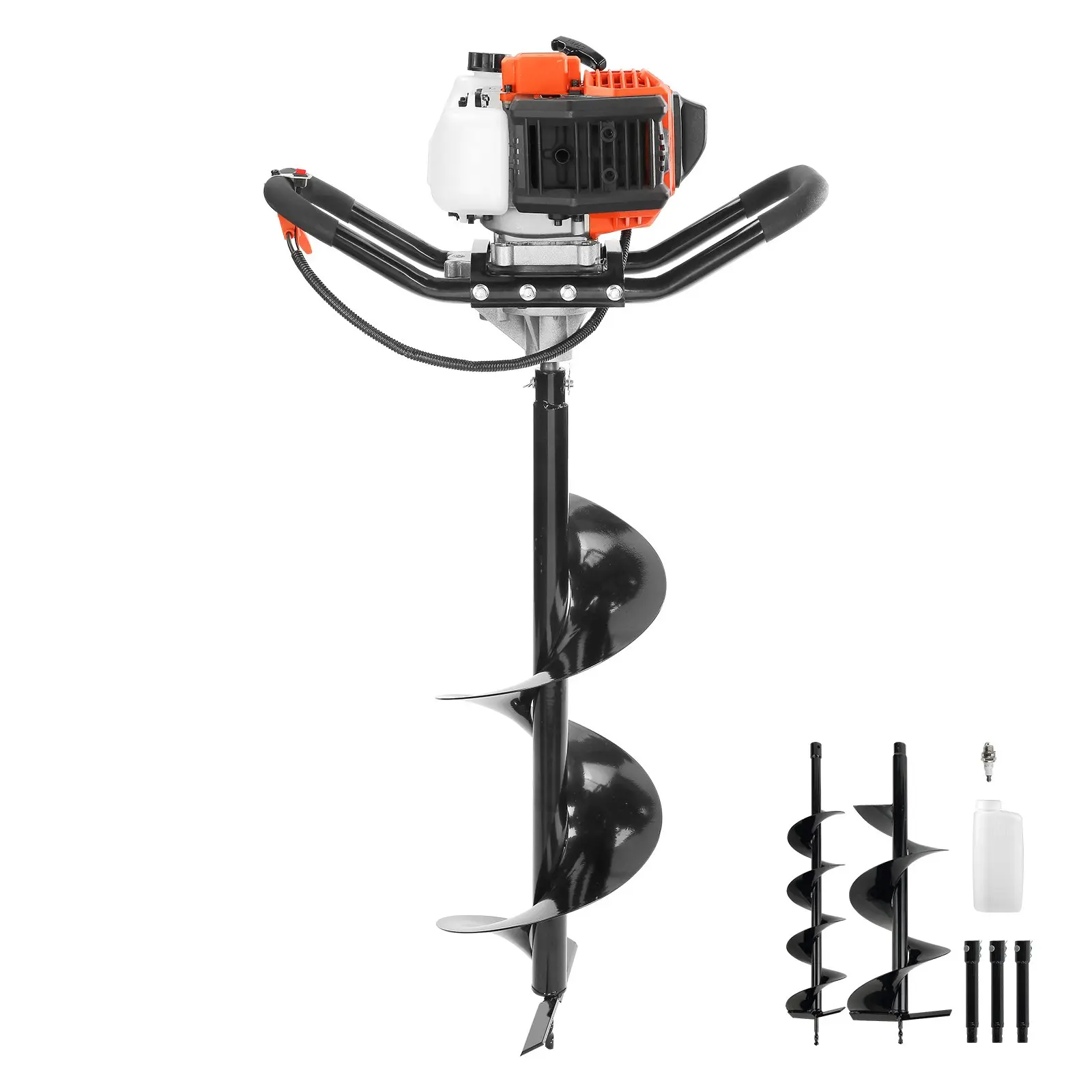 Post Hole Digger,  52cc 1450W Auger Post Hole digger, Gas Powered Earth Digger with Two Earth Auger Drill Bit 6