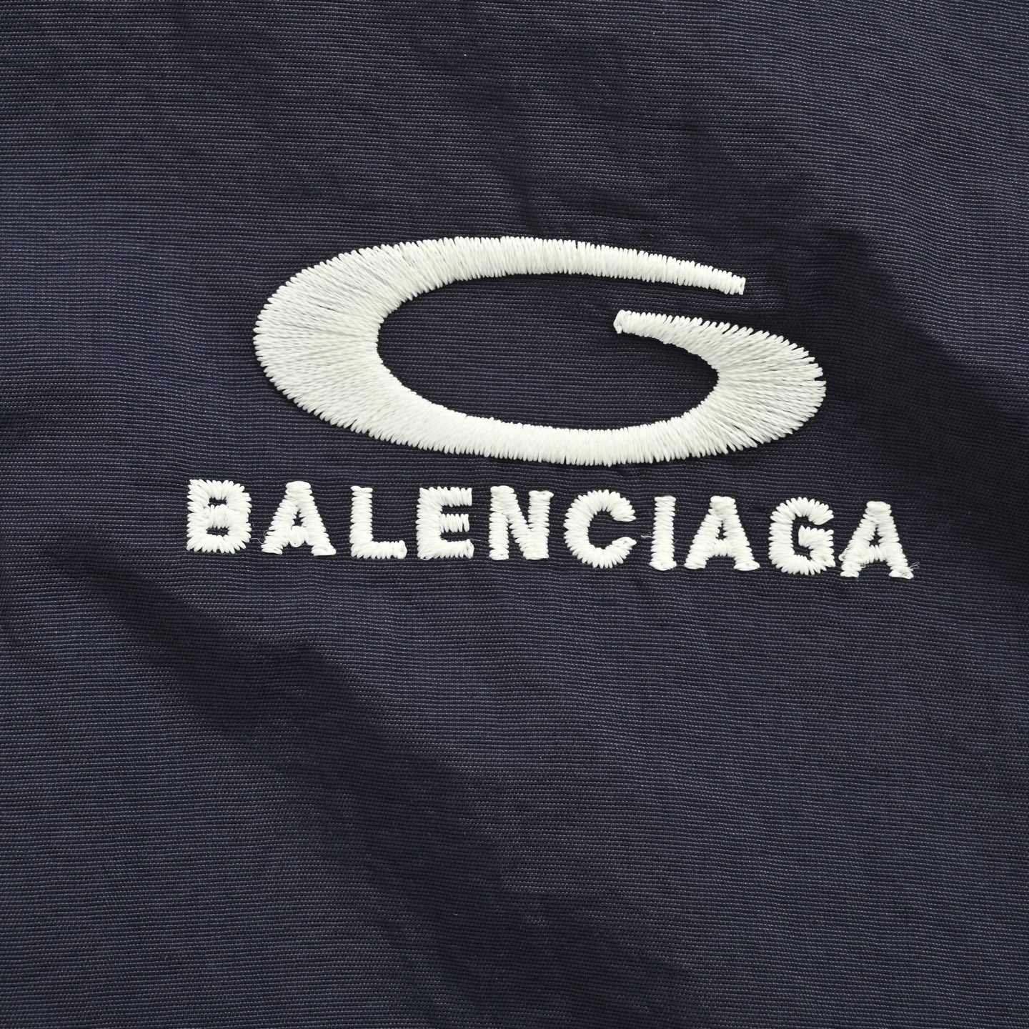 Balenciaga BLCG 25FW 84 graffiti spray paint navy blue half-circle embroidery sports suit jacket