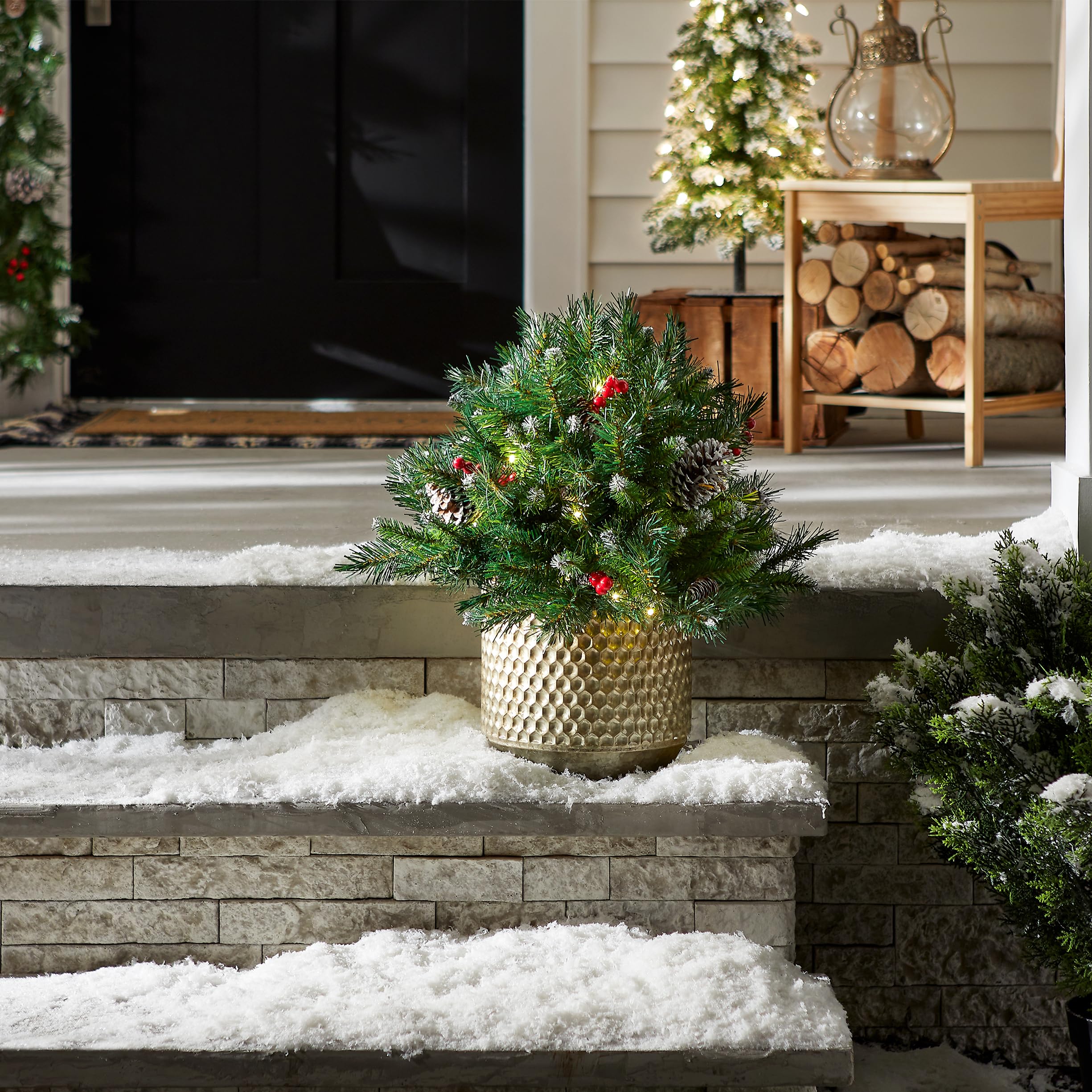 🎄Early Christmas Sale 49% OFF🎄18 Inch Pre-lit Christmas Planter Bushes