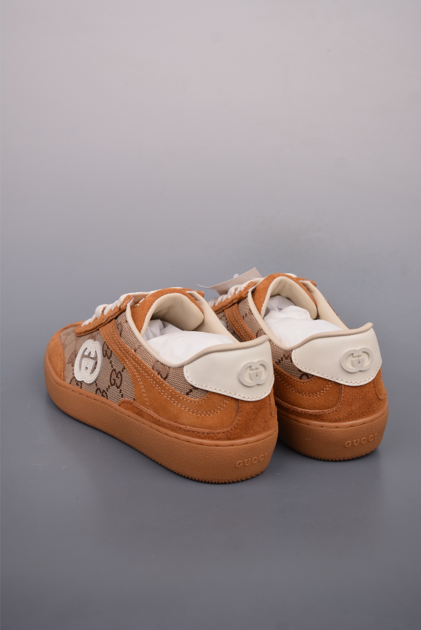 Gucci Interlocking G Suede Sneaker G74 Series Brown Print