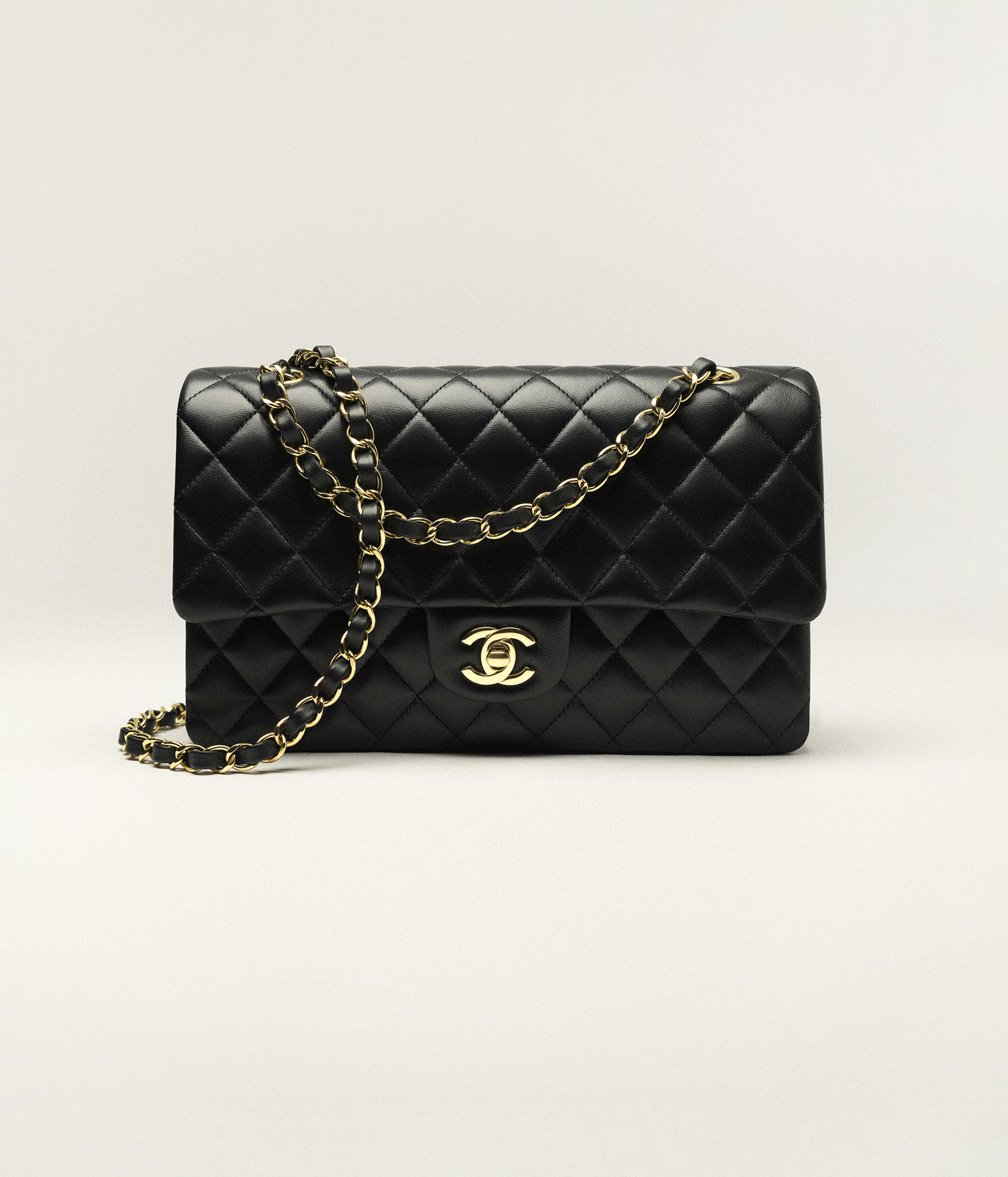 Chanel Classic 11.12 Bag Lambskin & Gold Metal Black A01112-Y01295-94305