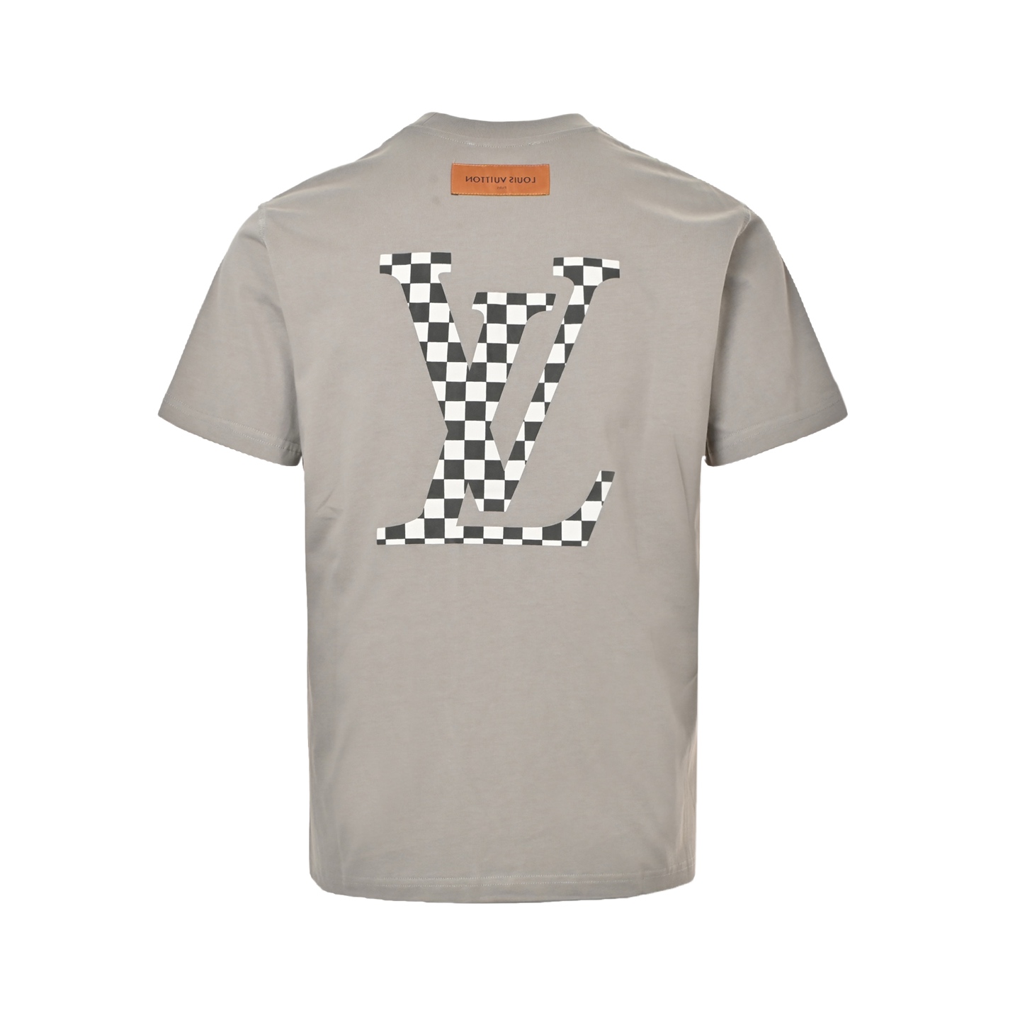 Louis Vuitton 25ss back checkerboard lettering print short sleeves