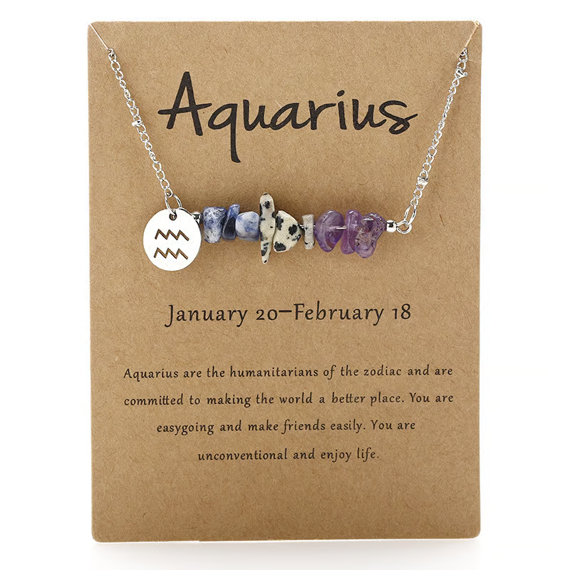 Last Day 50%OFF- Handmade Natural Stone Zodiac Sign Necklace