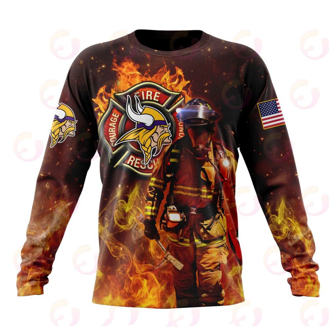 MINNESOTA VIKINGS HONOR FIREFIGHTERS – FIRST RESPONDERS 3D HOODIE