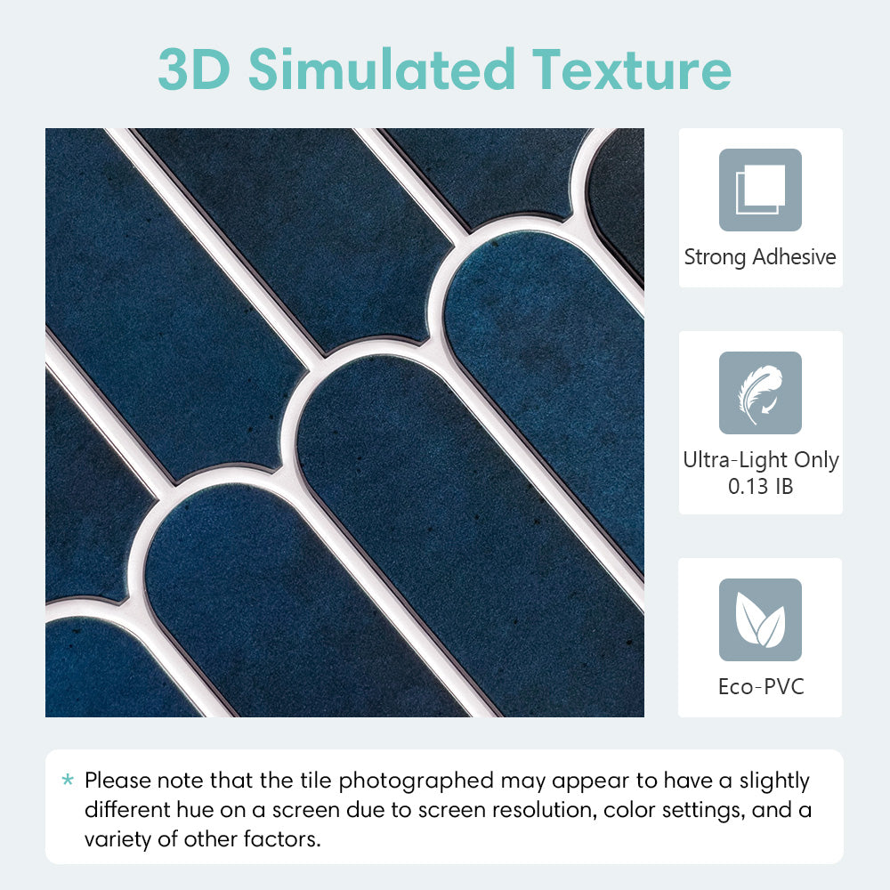 3D Midnight Blue Fish Scale Peel and Stick Wall Tile