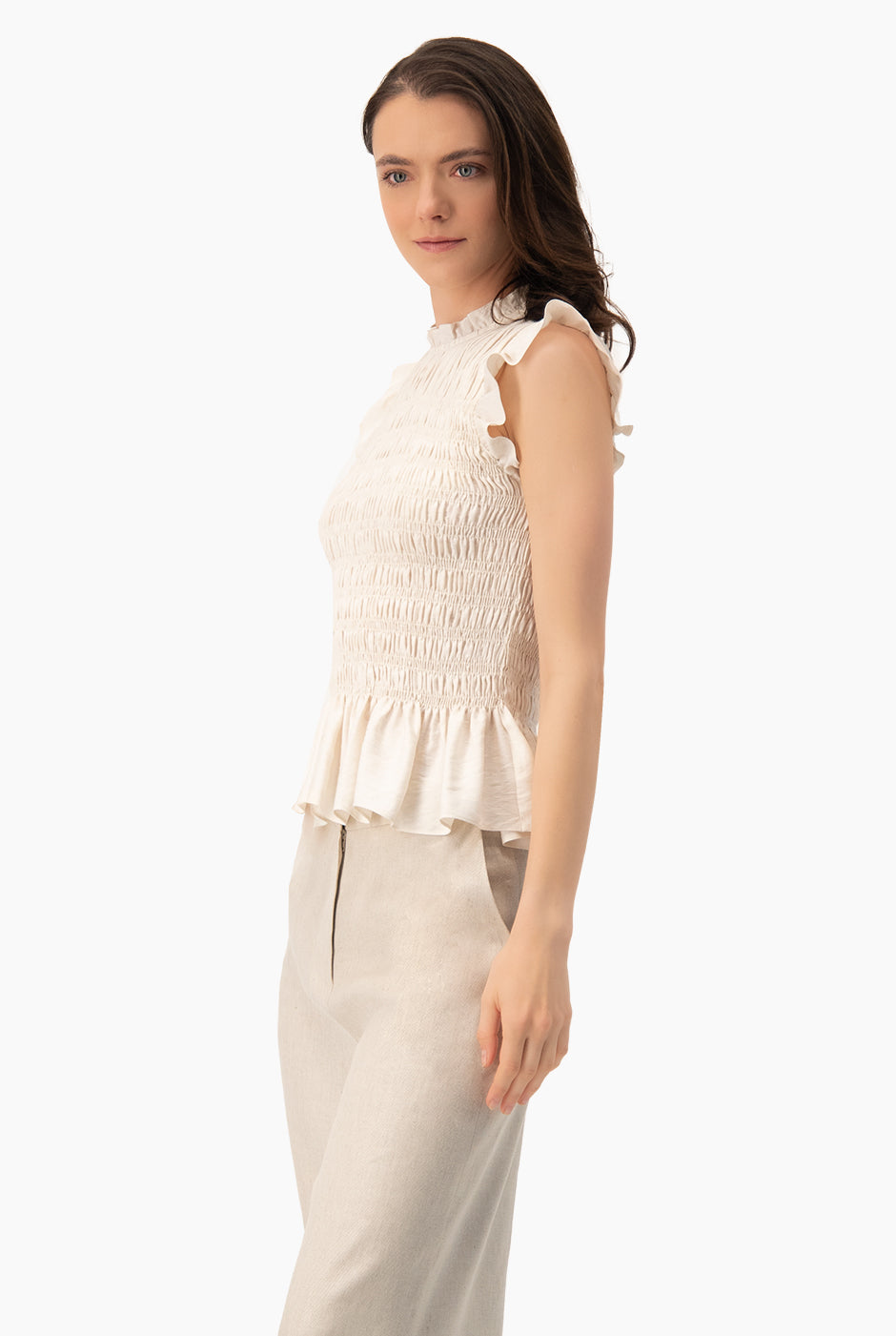 Blusa lisa con smock