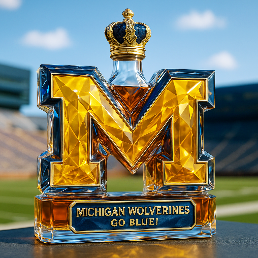 University of Michigan Wolverines Whiskey Bottle