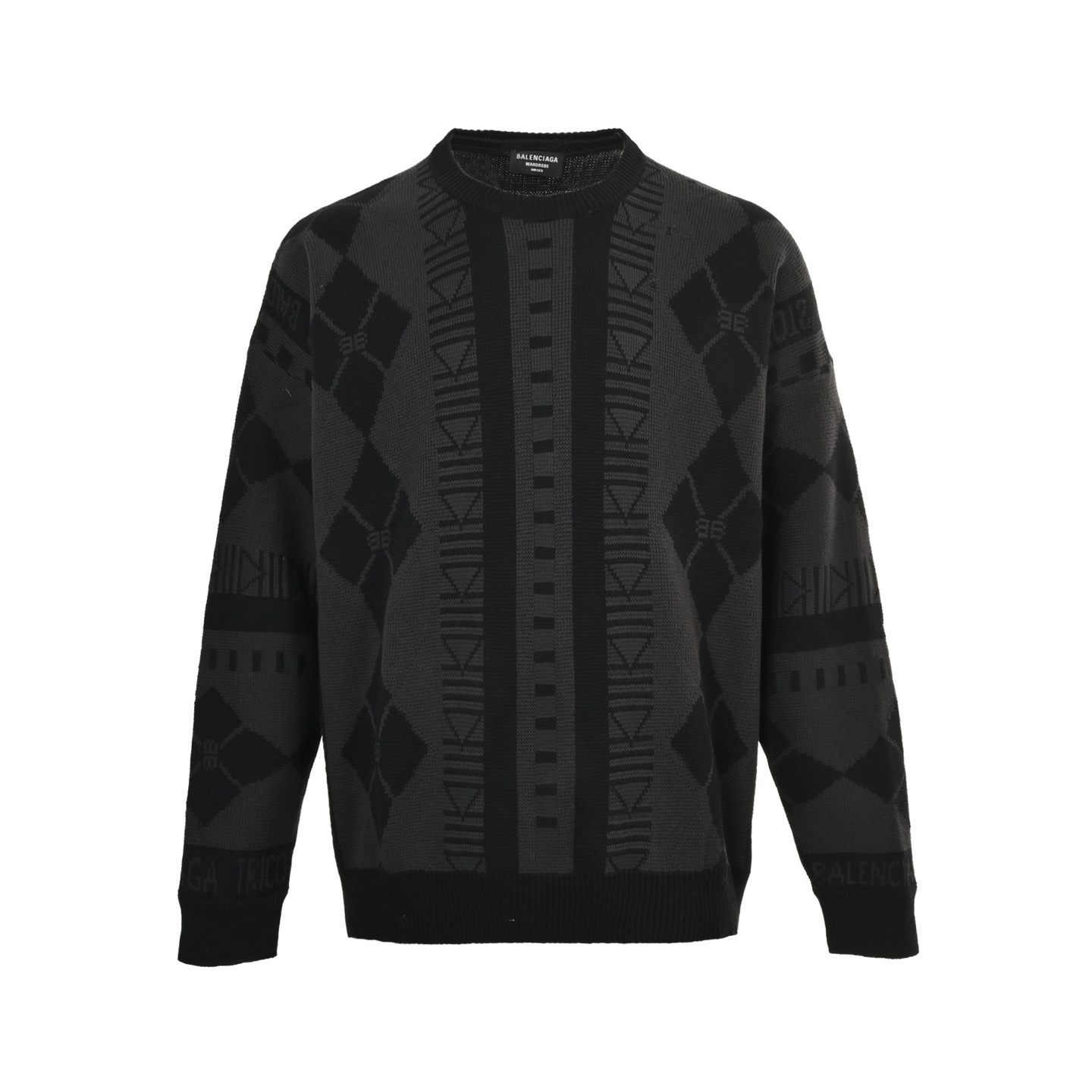 Balenciaga 25Fw geometric crewneck sweater