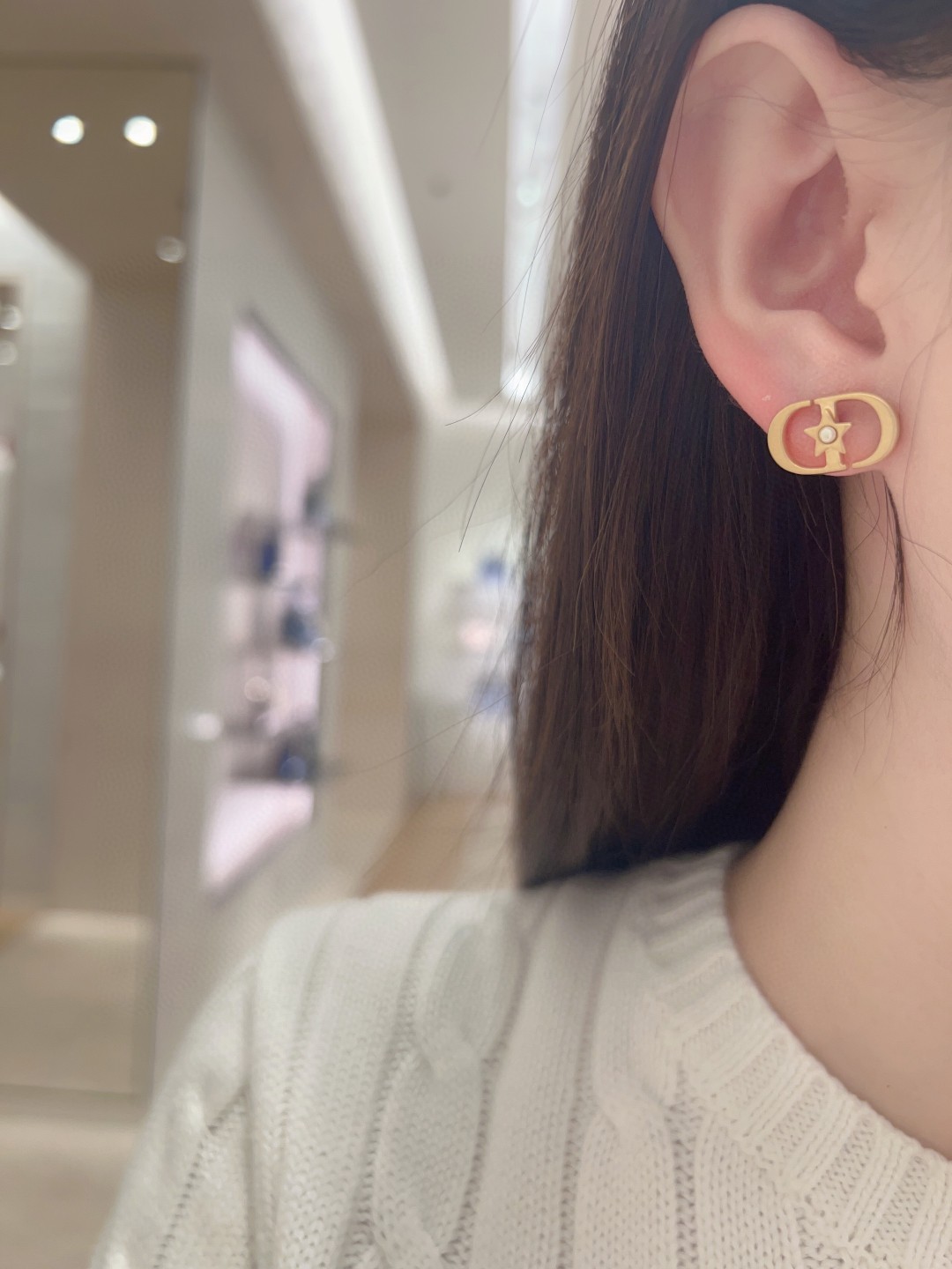 Dior star cd earrings