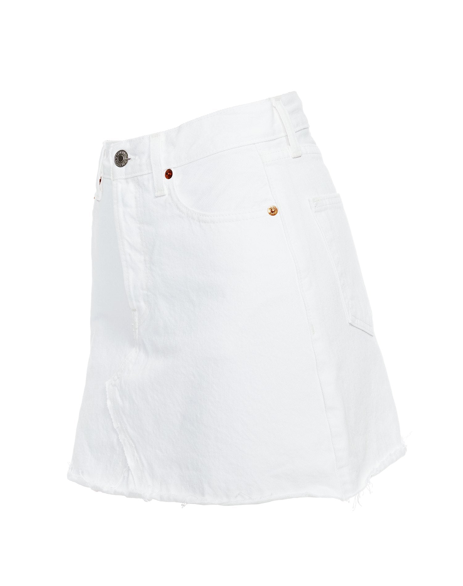 High Rise Mini Skirt - White