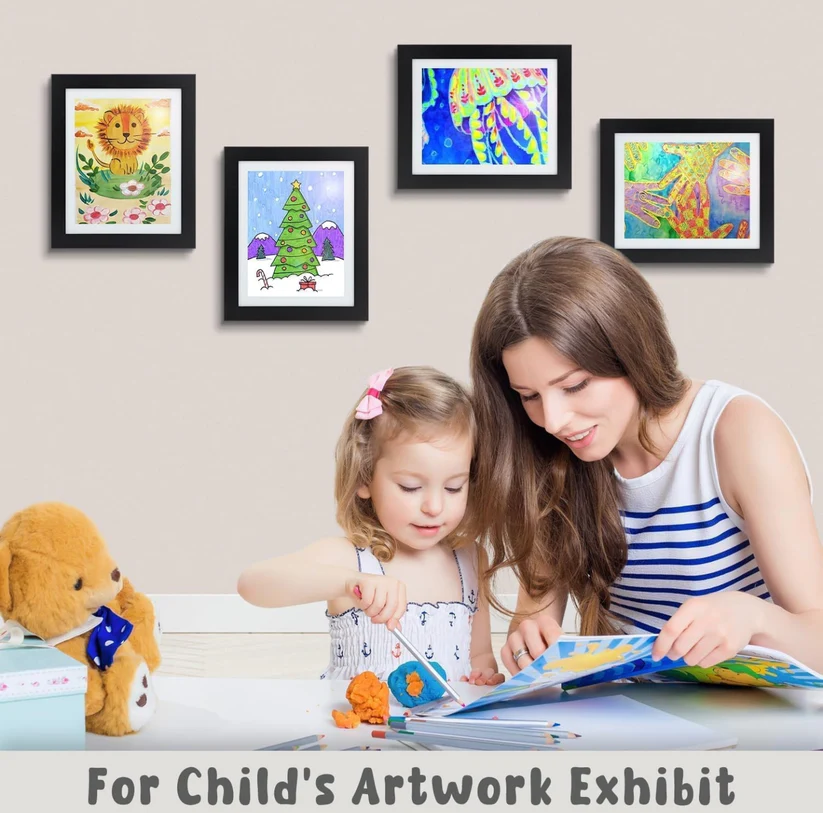 Kids Art Display Magnet Frame With Picture Lights-Fit for hold 50+ pcs A4 or less size artwork