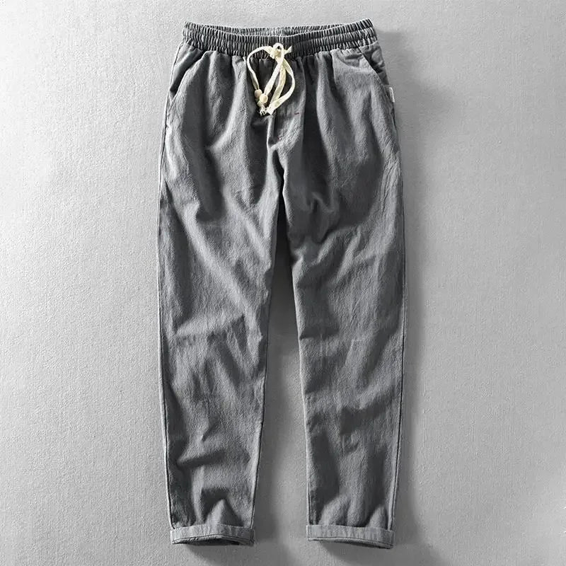 Thomas Couture Linen Drawstring Trousers