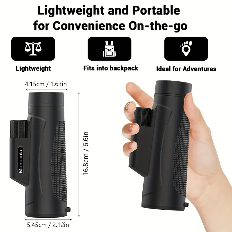 80x100 HD Waterproof Monocular Telescope With Smartphone Adapter (High Powered Night Vision)