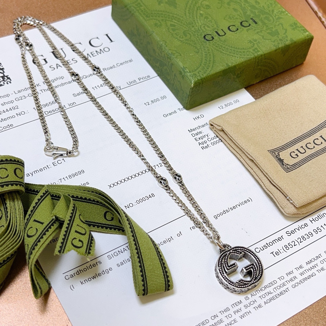 Gucci Anger Forest series new double G vintage necklace