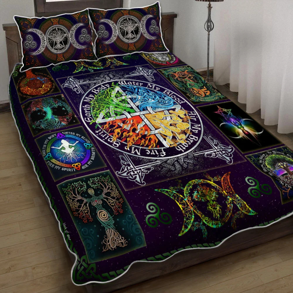 Wiccan Witch Pagan Quilt Bed Set