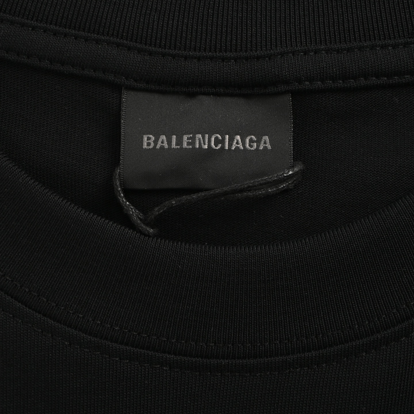 Balenciaga 25ss lock button silver embossed letter short sleeves