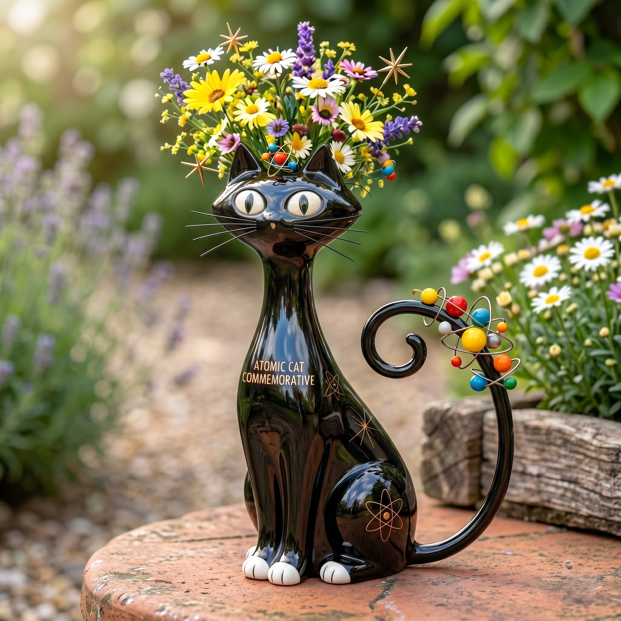 🐈 Atomic Cat: Retro Future Planter – Mid-Century Icon 🌌