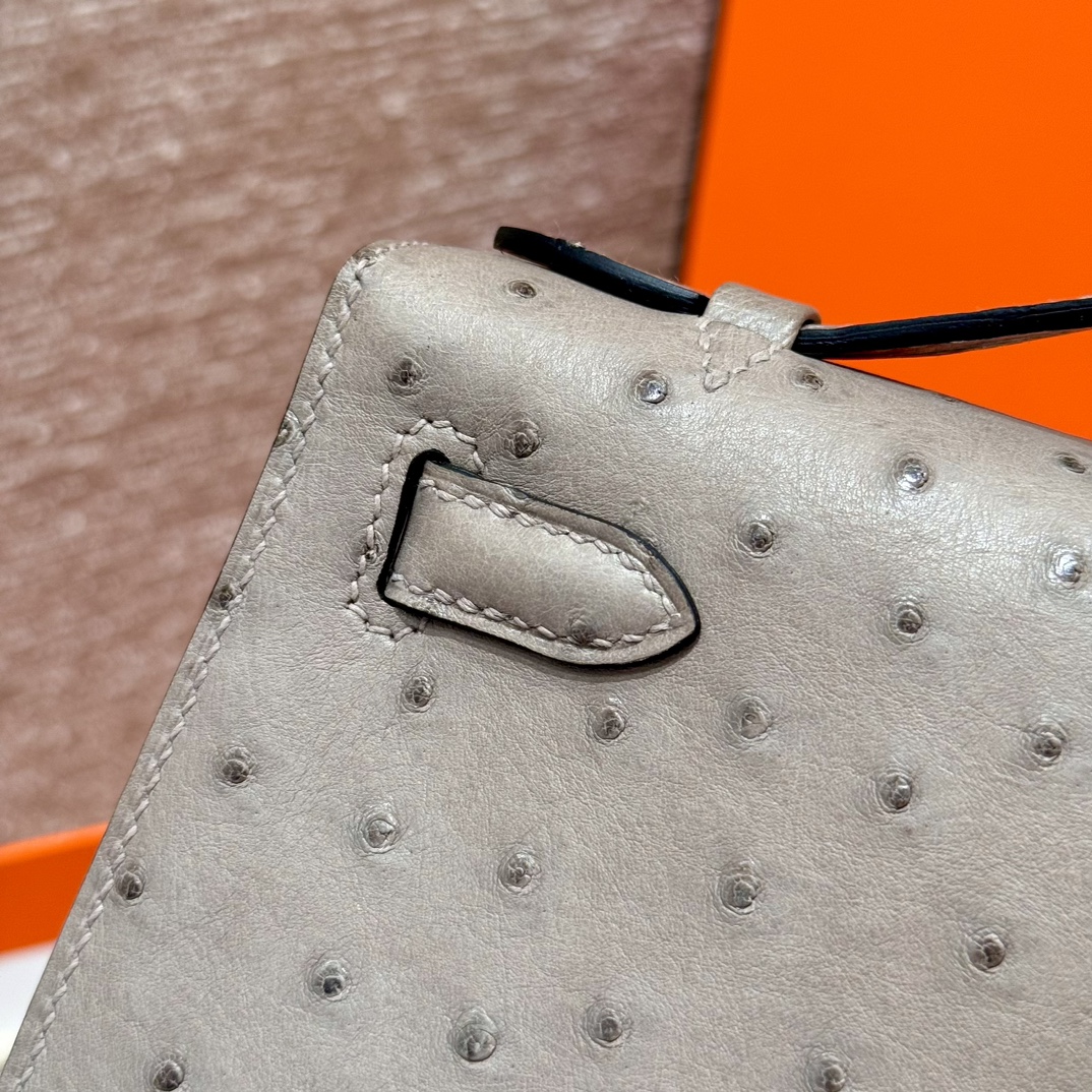 Hermès Kelly Pochette 18Gris tourterlle handbag (handmade to order)