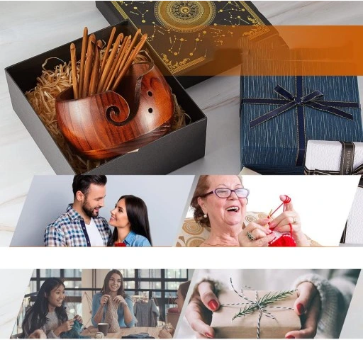 🔥Mother's Day Sale-[SAVE 50% OFF]-- Handmade Wooden Yarn Bowl Crocheting Bowl