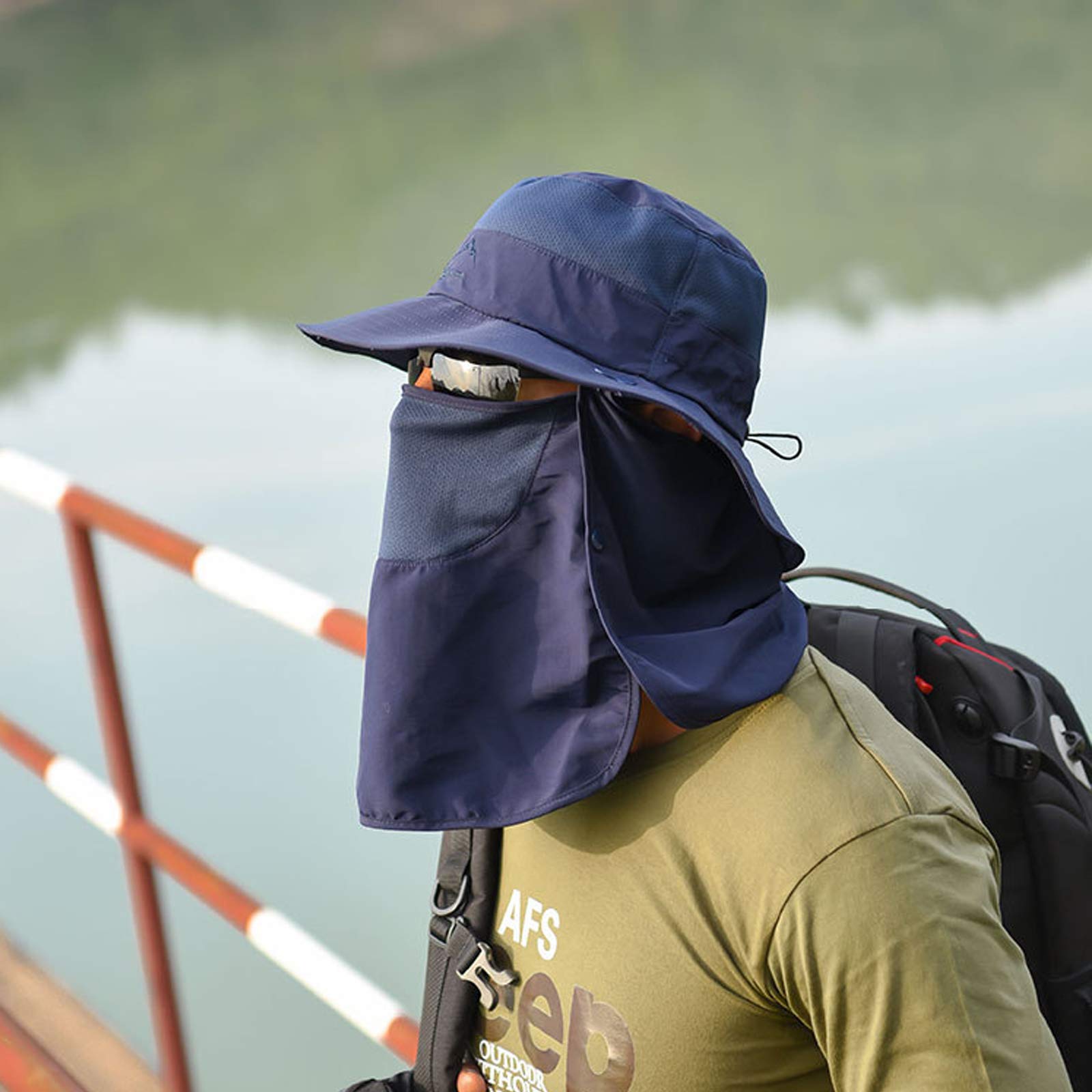 🔥 Hot Selling 🔥-[SAVE 50% OFF]--Men & Women Outdoor UV Sun Protection Wide Brim Hat with Face Cover & Neck Flap--BUY 2 GET FREE SHIPPING!
