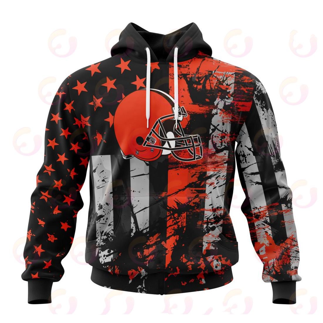 CLEVELAND BROWNS 3D HOODIE JERSEY FOR AMERICA