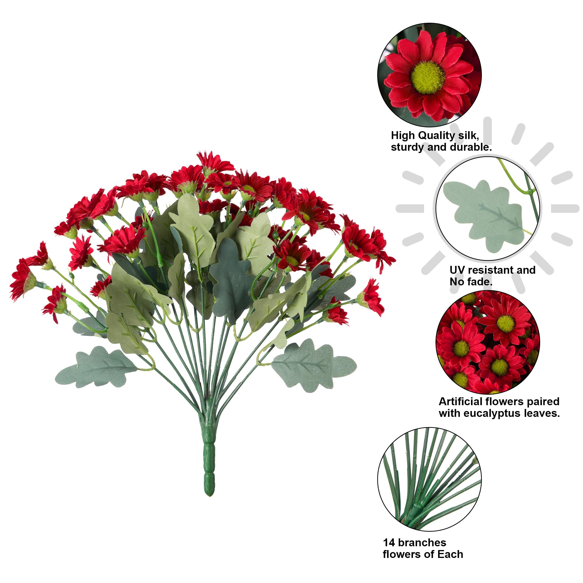 🏆Flash Sale⚡Artificial Outdoor Indoor Fall Flowers - UV resistant, Waterproof, Windproof
