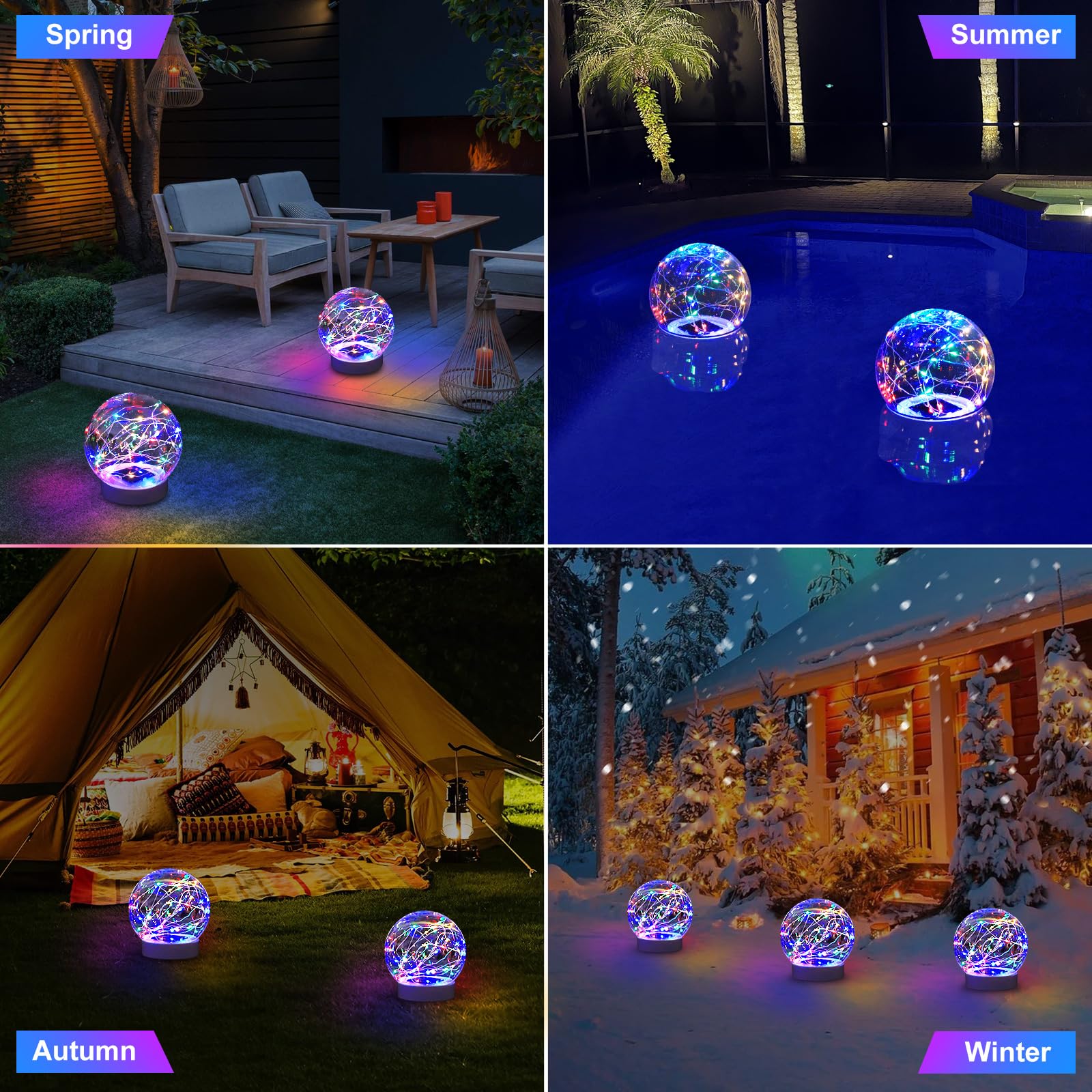 🔥On Sale🔥Updated Floating Pool Lights Solar Powered