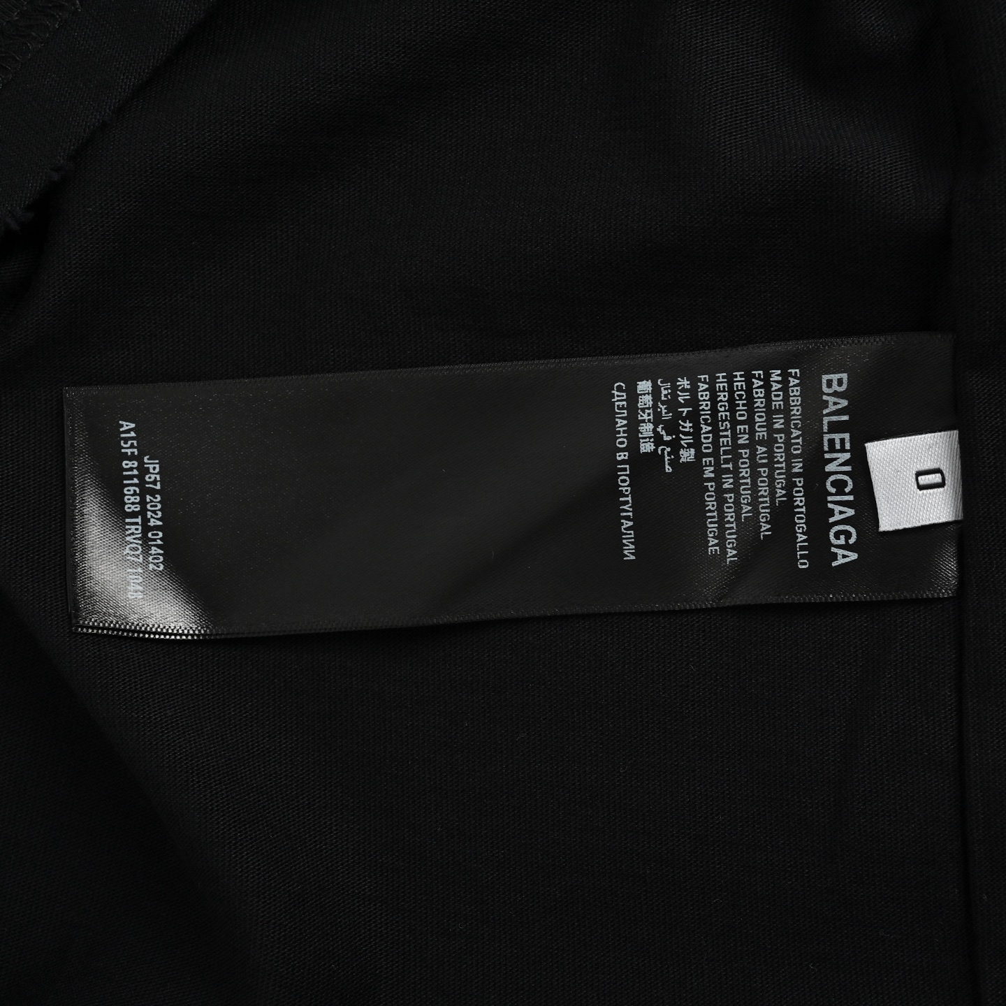 Balenciaga 25ss patch letter reverse stitching hole short sleeve