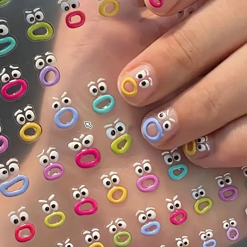 5D Ultra Realistic Monster Mouth Nail Art Stickers