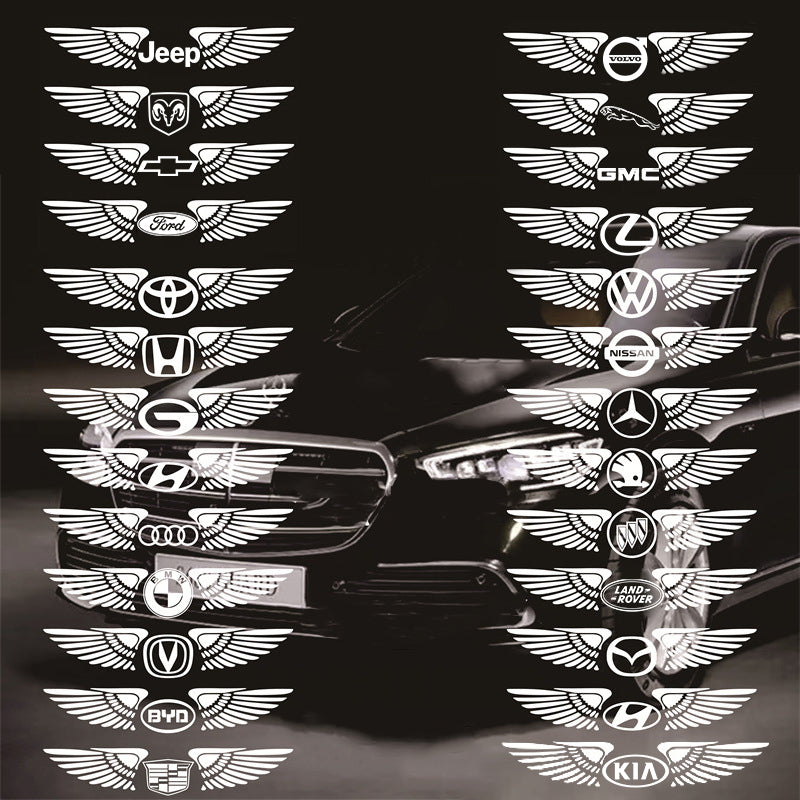 Creative Angel Wings Decorative Night reflective Car Logo Sticker