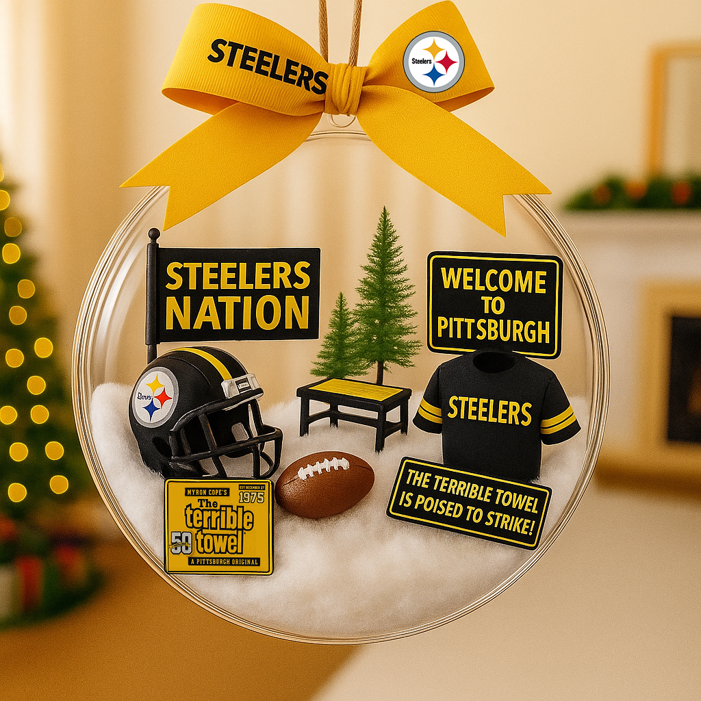 Pittsburgh Steelers 92nd Anniversary Snow Globe Ornament