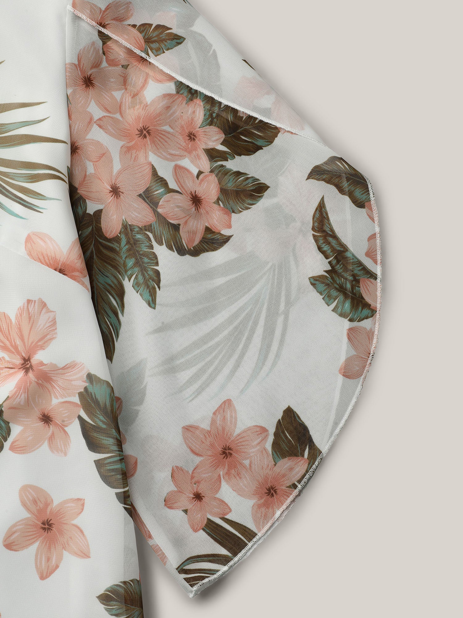 Petal Sleeve Floral Round Neck Shirt