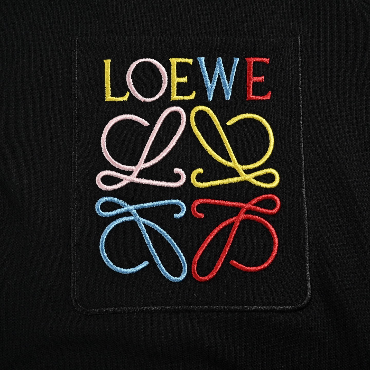 Loewe 25ss Pocket Colorful Embroidery Polo Short Sleeve