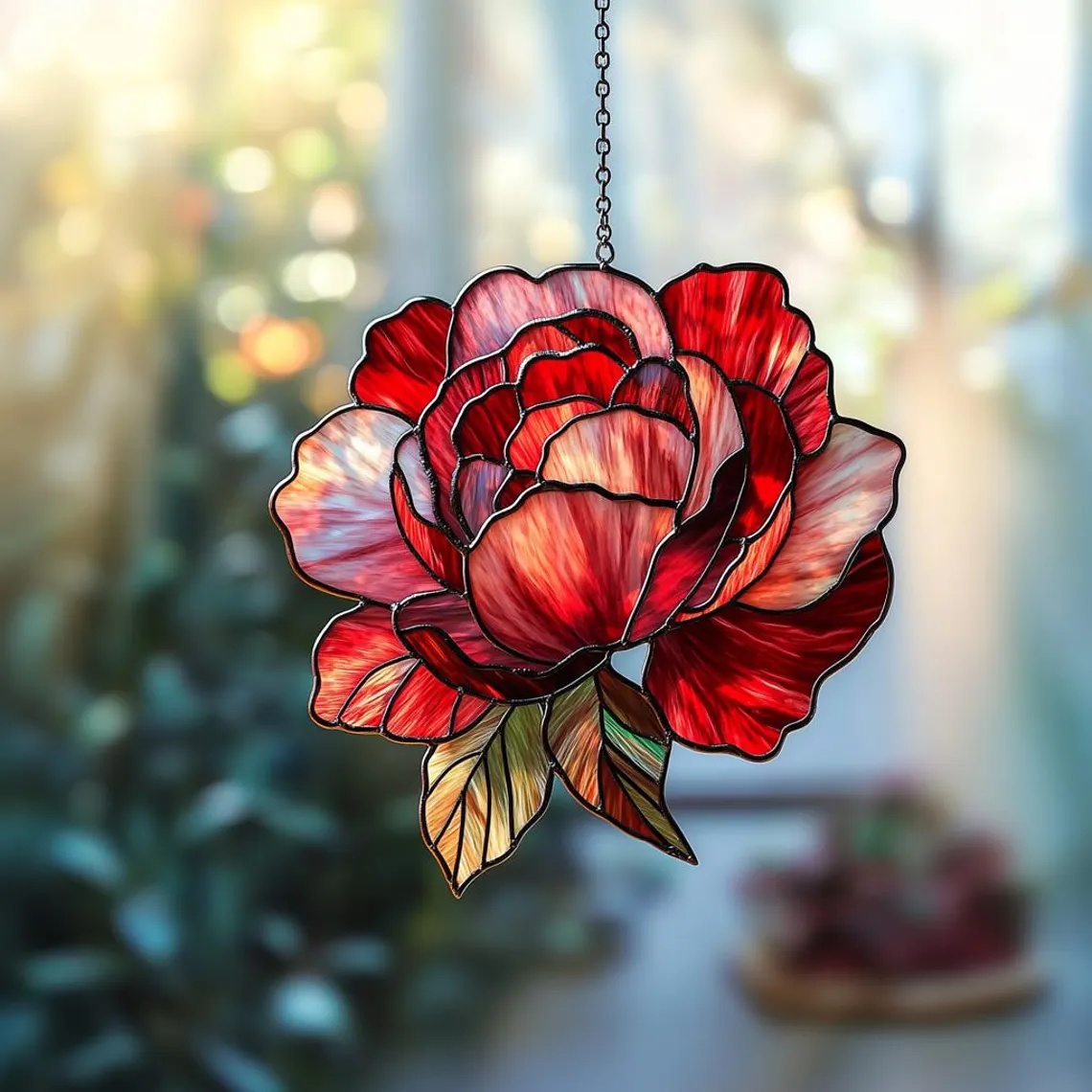 Peony Christmas Ornament