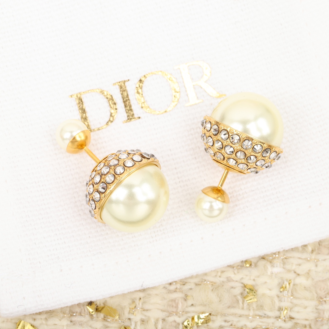 Dior Pearl and Diamond Earrings