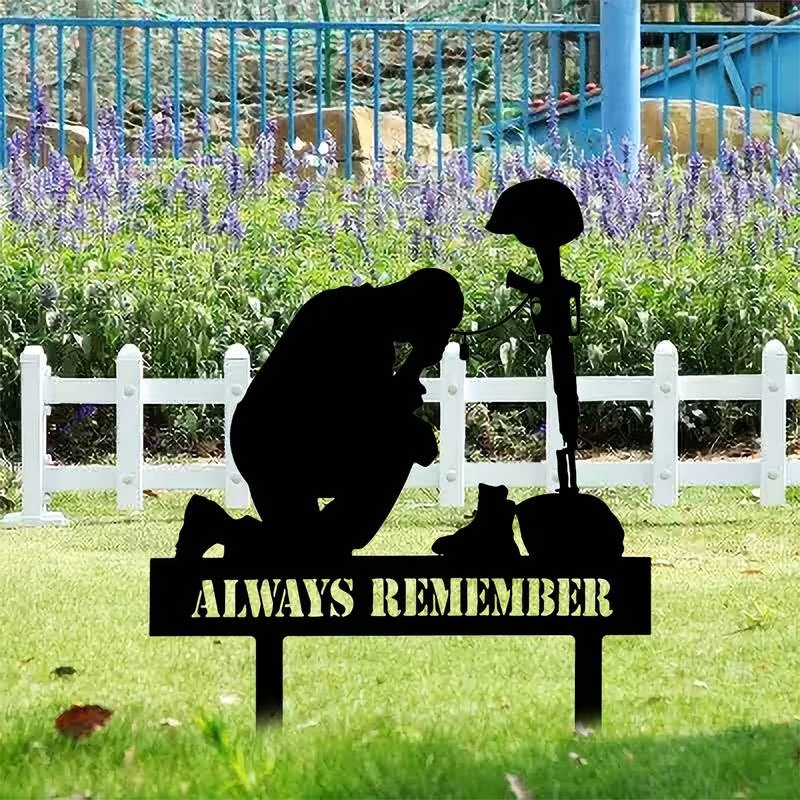 23 x 18in Soldier Memorial Metal Plaque – Outdoor Yard Tribute Decoration